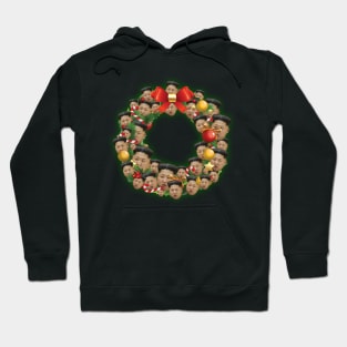 Kim Jong-un Multiface Christmas Wreath Hoodie